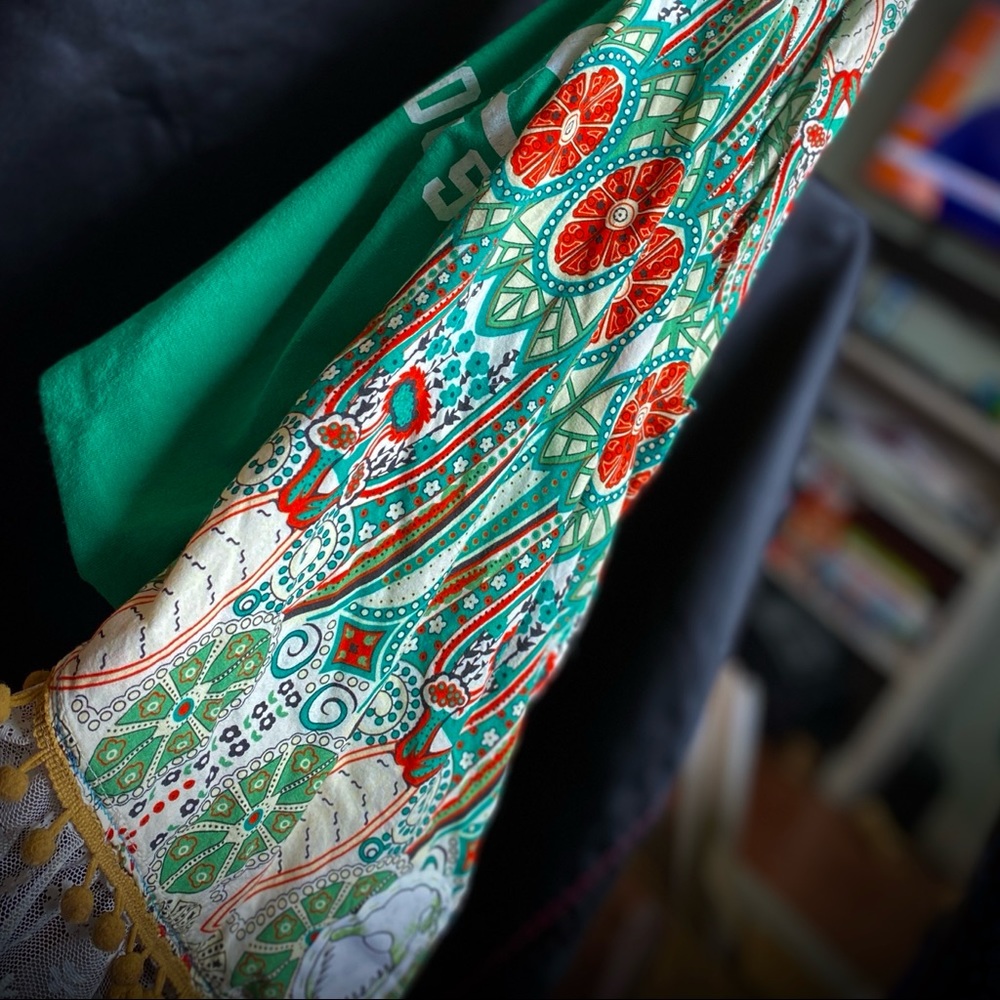 Upcycled Market Bag with Antique Lace